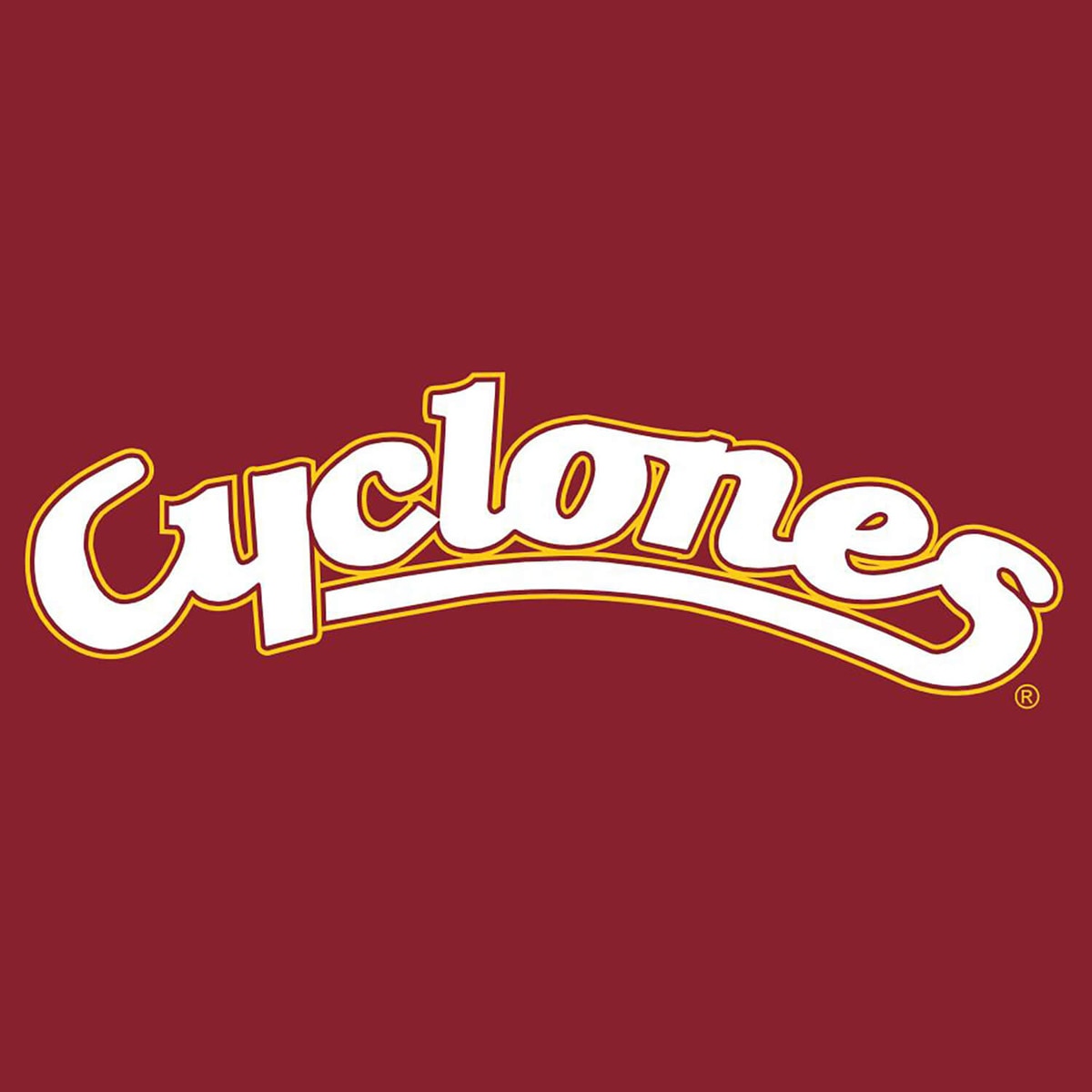 CI Sport Cyclones Script Cardinal Short Sleeve T-Shirt ISF 2026 artwork